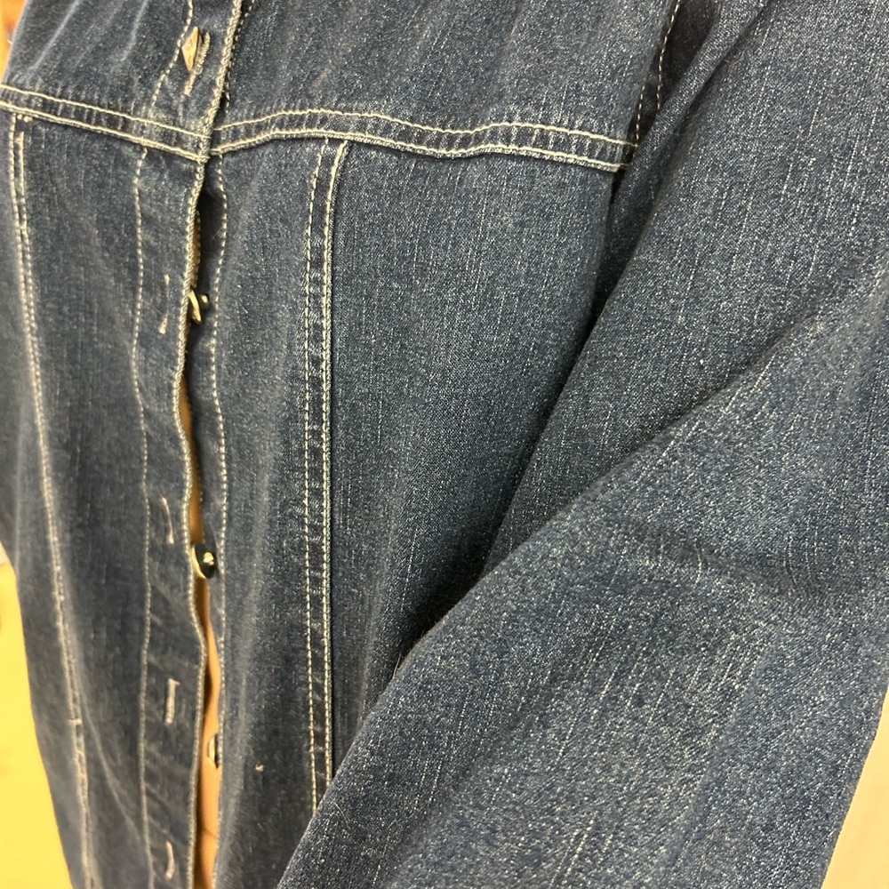 Quacker Factory Denim Jacket With Sequins White S… - image 8